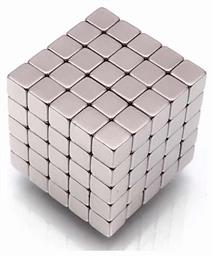 Fidget Μαγνητικές Μπίλιες για Διακόσμηση Γραφείου 5x5x5εκ. 125τμχ σε Ασημί χρώμα Andowl